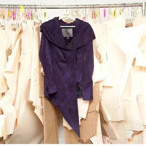 Vintage Danier x Greta Constantine “skin” suede LS asymmetric jacket 2XS